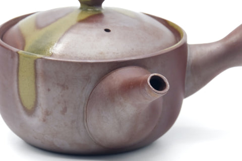 Tezumi — Japanese Kyusu - Ash Glazed Banko Mesh Teapot - 220ml — closeup of the decoration
