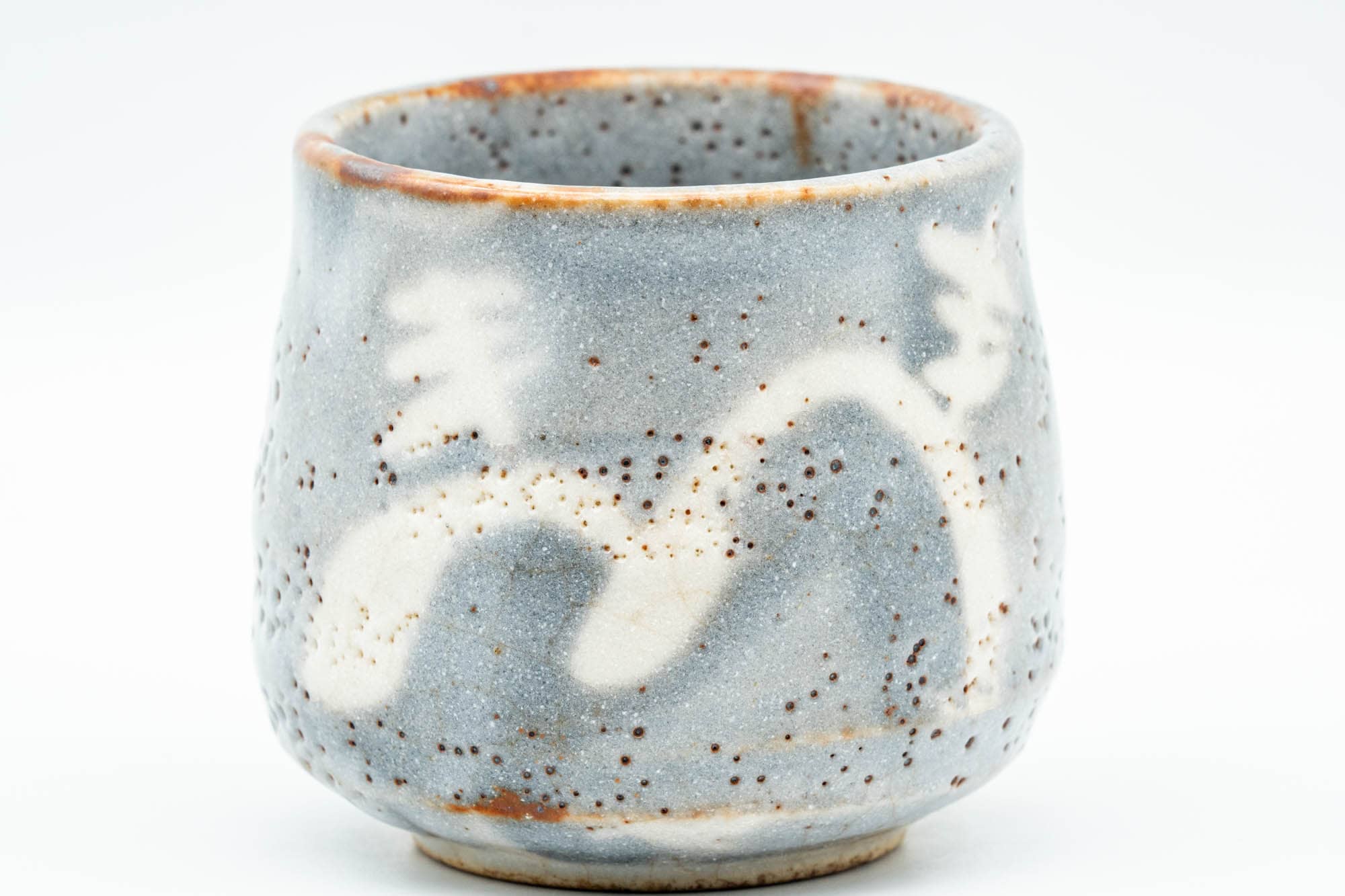 Japanese Teacups - Pair of Blue White Shino Glazed Yunomi - 150ml - Tezumi