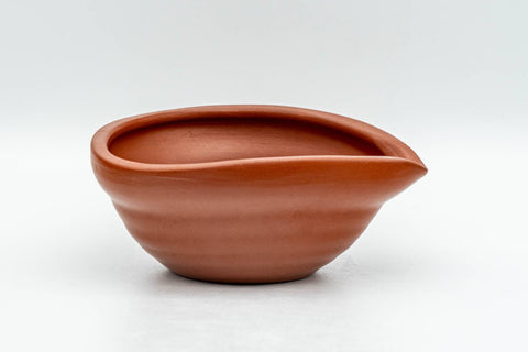 Japanese Katakuchi - Wavy Red Shudei Tokoname-yaki Yuzamashi Water Cooler - 80ml - Tezumi