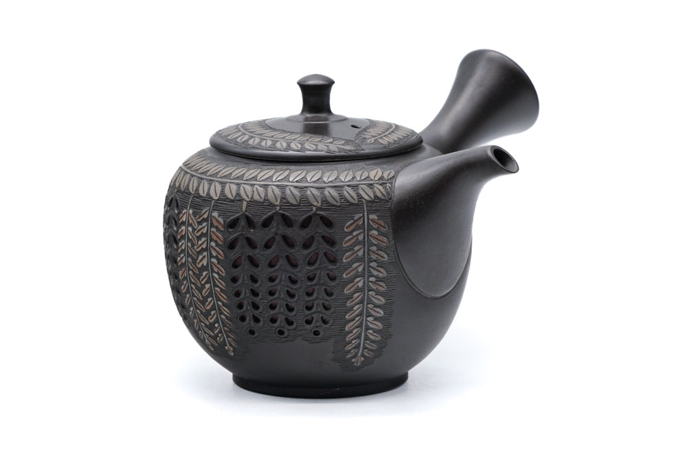 Japanese Kyusu - 間野舜園 Mano Shunen - Wisteria Layered Tokoname Teapot - 200ml