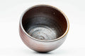 Overhead view looking into the Bizen chawan interior with a gold-toned rim