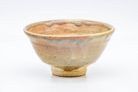 Japanese Matcha Bowl - Beige Pink Drip-Glazed Hagi-yaki Chawan - 400ml