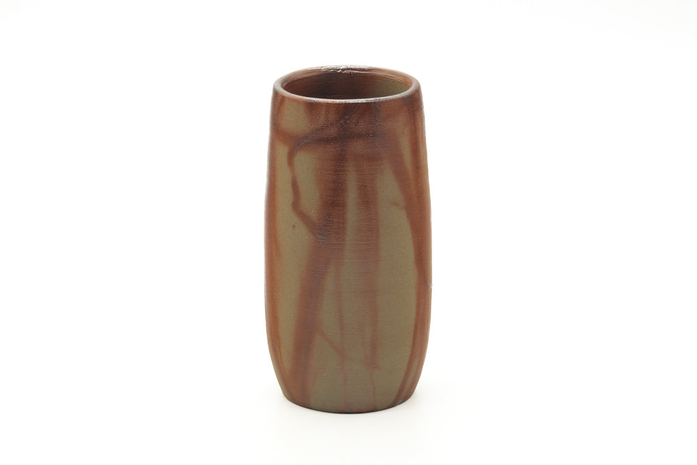 Japanese Vase - Orange Hidasuki Rice Straw Bizen-yaki Hanaire