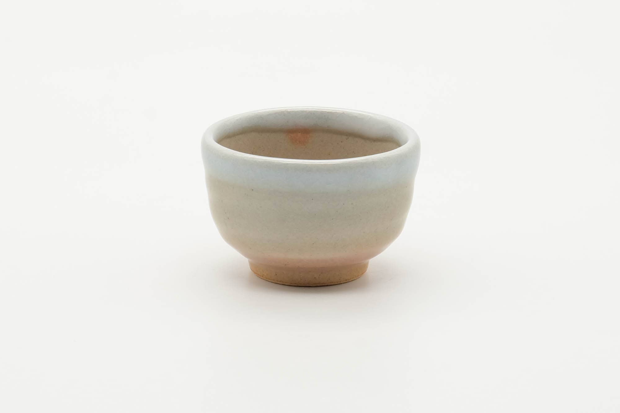 Japanese Teacup - Small Beige White Glazed Hagi-yaki Guinomi - 40ml