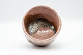 Japanese Matcha Bowl - Pink and Brown Shino Glazed Wabi-Sabi Chawan - 300ml - top-down view into the bowl interior