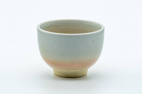 Tezumi — Japanese Teacup - 天鵬山 Tsubaki Kiln - Classic Beige Hagi-yaki Yunomi - 80ml — front view from another angle
