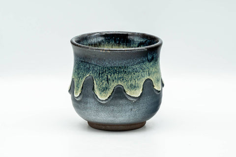 Japanese Teacup - Large Blue Green Drip-Glazed Yunomi - 220ml