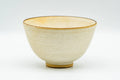 Japanese Teacup - Matte Beige Floral Kiyomizu-yaki Yunomi - 140ml - side view showing plain glazed surface