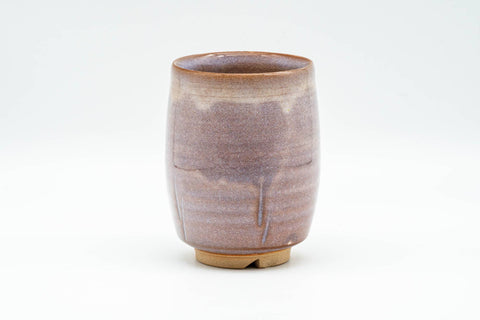 Tezumi — Japanese Teacup - Purple Drip-Glazed Hagi-yaki Yunomi - 140ml — front view from another angle