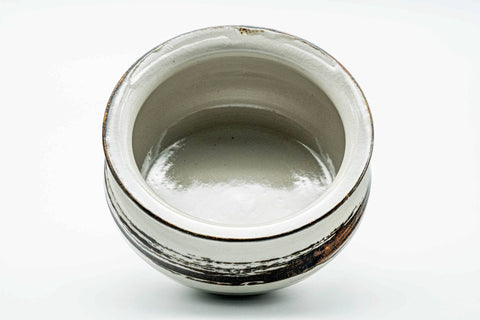Overhead interior view of the bowl showing the glazed inside and inturned rim.