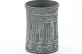 Tezumi — Japanese Teacup - Grey White Mishima Kyo-yaki Yunomi - 155ml — tipped to show the interior