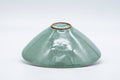 Tezumi — Korean Matcha Bowl - 이연휴/李連休 Yi Yeon-hyu - Unkaku Green Celadon Chawan - 150ml — inverted showing the foot ring
