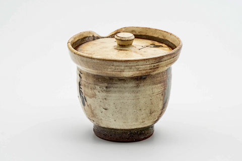 Japanese Shiboridashi - Beige Egret Kiyomizu-yaki Handle-less Teapot - 180ml