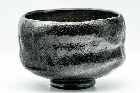 Japanese Matcha Bowl - Black Raku Kuroraku Hantsusu-gata Chawan - 300ml