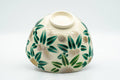 Tezumi — Japanese Matcha Bowl - Gold Green Floral Kyo-yaki Chawan - 300ml — top-down view of the interior