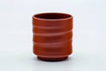 Tezumi — Japanese Teacup - Spiraling Red Shudei Tokoname-yaki Yunomi - 100ml — front view from another angle