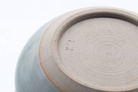 Tezumi — Japanese Kensui - Abstract Grey Glazed Water Bowl - 550ml — inverted showing the foot ring