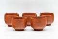 Japanese Tea Set - Glossy Tokoname-yaki Debeso Kyusu Teapot with 5 Yunomi Teacups - Tezumi