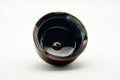 Tezumi — Japanese Kensui - Black Brown Hare's Fur Glazed Water Bowl - 450ml — three-quarter view