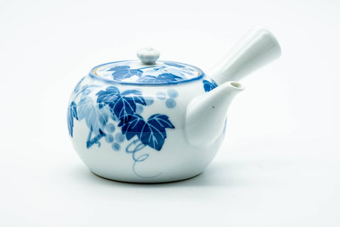 Japanese Kyusu - Blue Momiji Maple Leaves Arita-yaki Teapot - 350ml