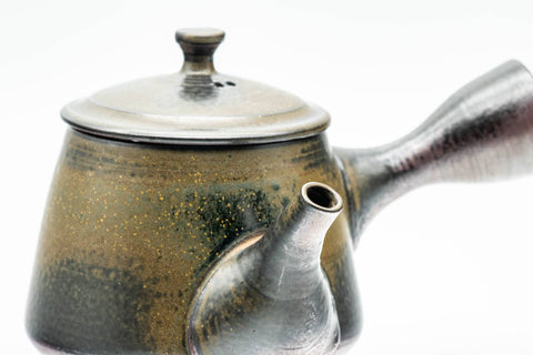 Japanese Kyusu - Fujii Ikkyuu 藤井一休 - Ash Glazed Yohen Banko-yaki Debeso Teapot - 200ml - Tezumi