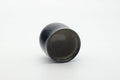 Tezumi — Japanese Teacup - Jet Black Hare's Fur Glazed Yunomi - 200ml — three-quarter view