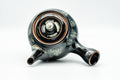Tezumi — Japanese Kyusu - Jet Black Hare's Fur Drip-Glazed Do-ake Ceramic Filter Teapot - 340ml — interior view showing the filter