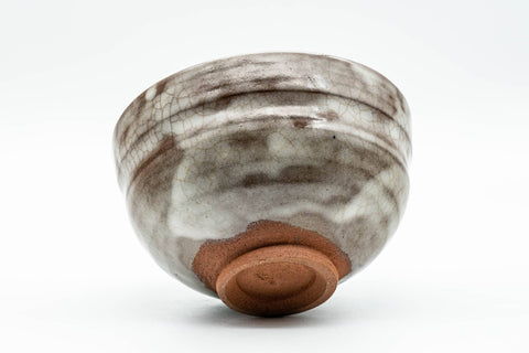 Japanese Matcha Bowl - Abstract Cloudy White Glazed Chawan - 300ml