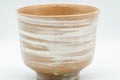 Japanese Matcha Bowl - Beige White Hakeme Glazed Hantsutsu-gata Chawan - 300ml - Tezumi