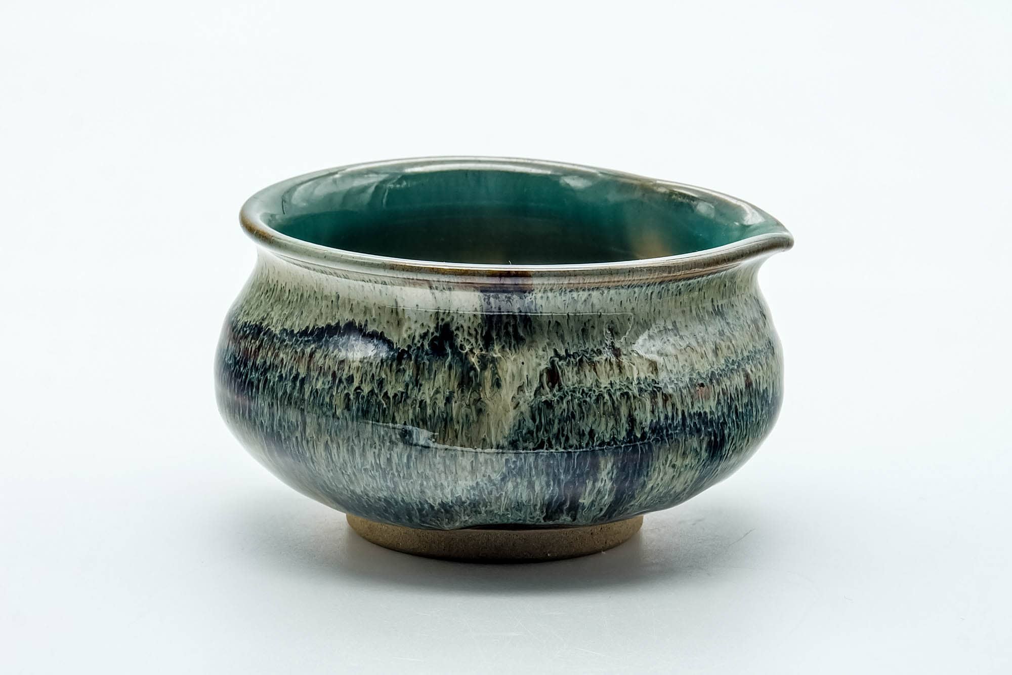 Japanese Katakuchi - Green Hare's Fur Drip-Glazed Water Cooler - 150ml