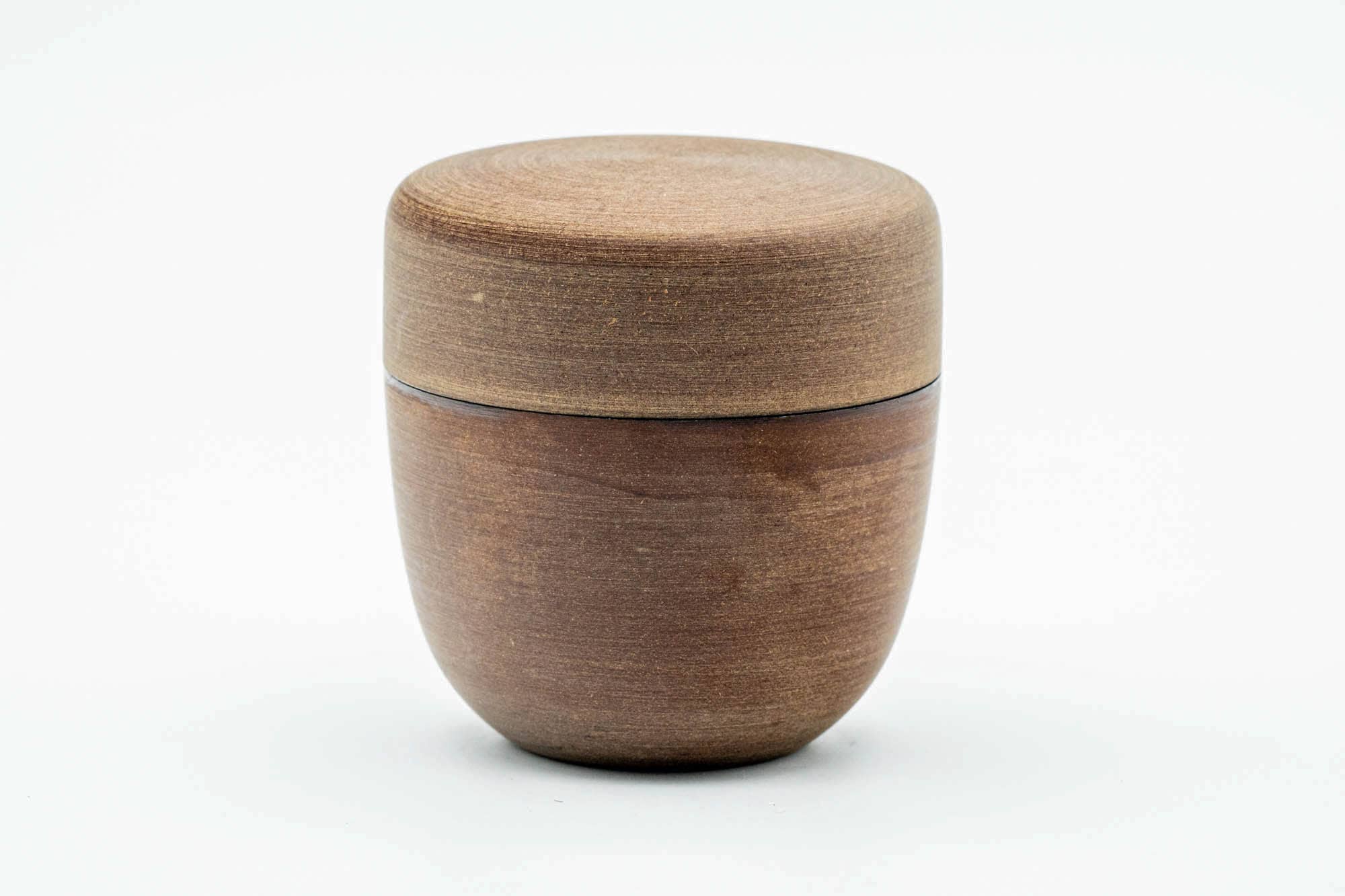 Japanese Natsume - Black Urushi Lacquer Interior - Wooden Exterior - Matcha Tea Caddy - 100ml