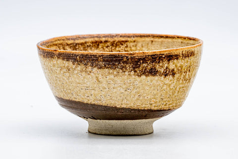 Japanese Matcha Bowl - Earthy Yellow Brown Chawan - 200ml