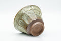 Tezumi — Japanese Teacup - Milky Sage Drip-Glazed Yunomi - 110ml — top-down view of the interior
