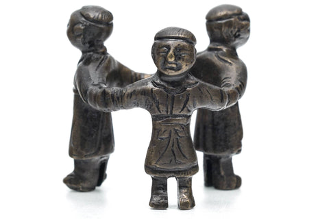 Japanese Futaoki - Bronze Mitsuningyō Lid Rest