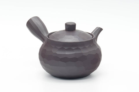 Tezumi — Japanese Kyusu - Faceted Banko-yaki Teapot - 185ml — top-down view of the lid