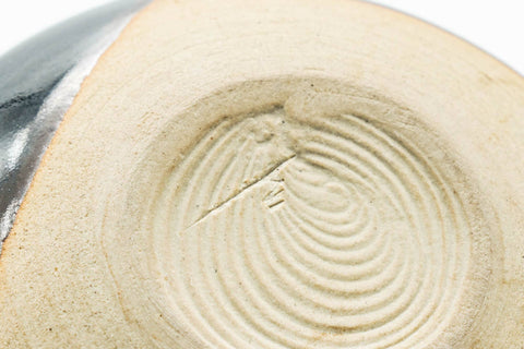 Japanese Chaire - 桶谷定一 Teiichi Oketani - Black Drip-Glazed Taikai Kyo-yaki Tea Canister