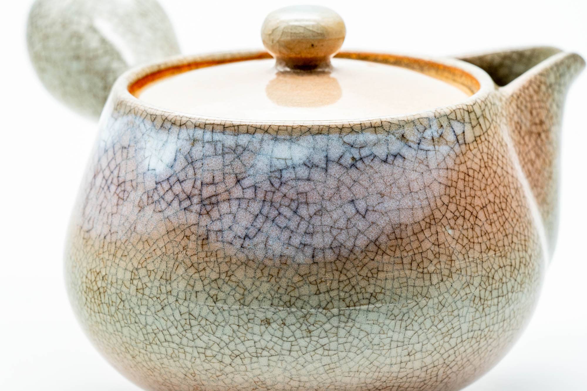 Japanese Kyusu - 天鵬山 Tsubaki Kiln - Beige Weathered Hagi-yaki Ceramic Filter Teapot - 300ml