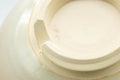 Tezumi — Japanese Matcha Bowl - Beige Peach Glazed Kyo-yaki Chawan - 400ml — closeup of the glaze