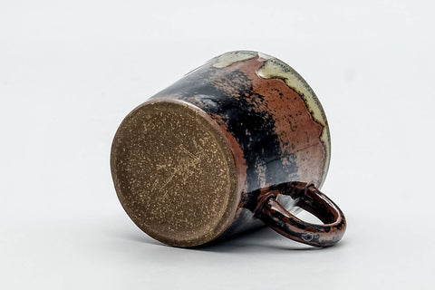 Japanese Teacup - Black Brown Beige Drip-Glazed Ushirdoe Yunomi - 100ml