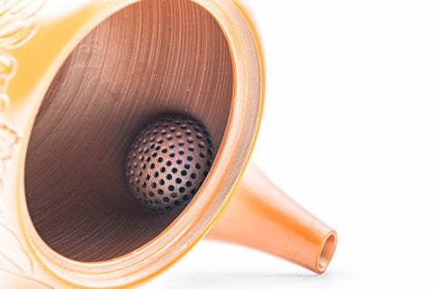 Japanese Tea Set - Camellia Engraved Shudei Tokoname-yaki Kyusu Teapot with 5 Yunomi Teacups