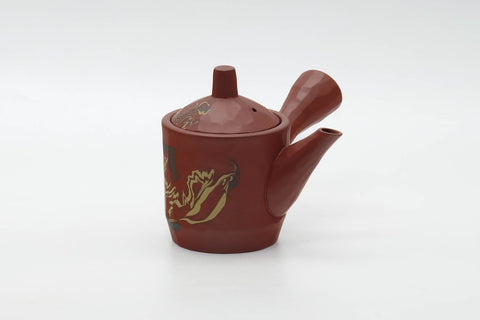 Japanese Kyusu - Abstract Nerikomi Red Shudei Tokoname Teapot - 100ml