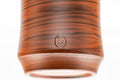 Tezumi — Japanese Teacups - Pair of Red Nerikomi Tokoname-yaki Meoto Yunomi — tipped to show the interior