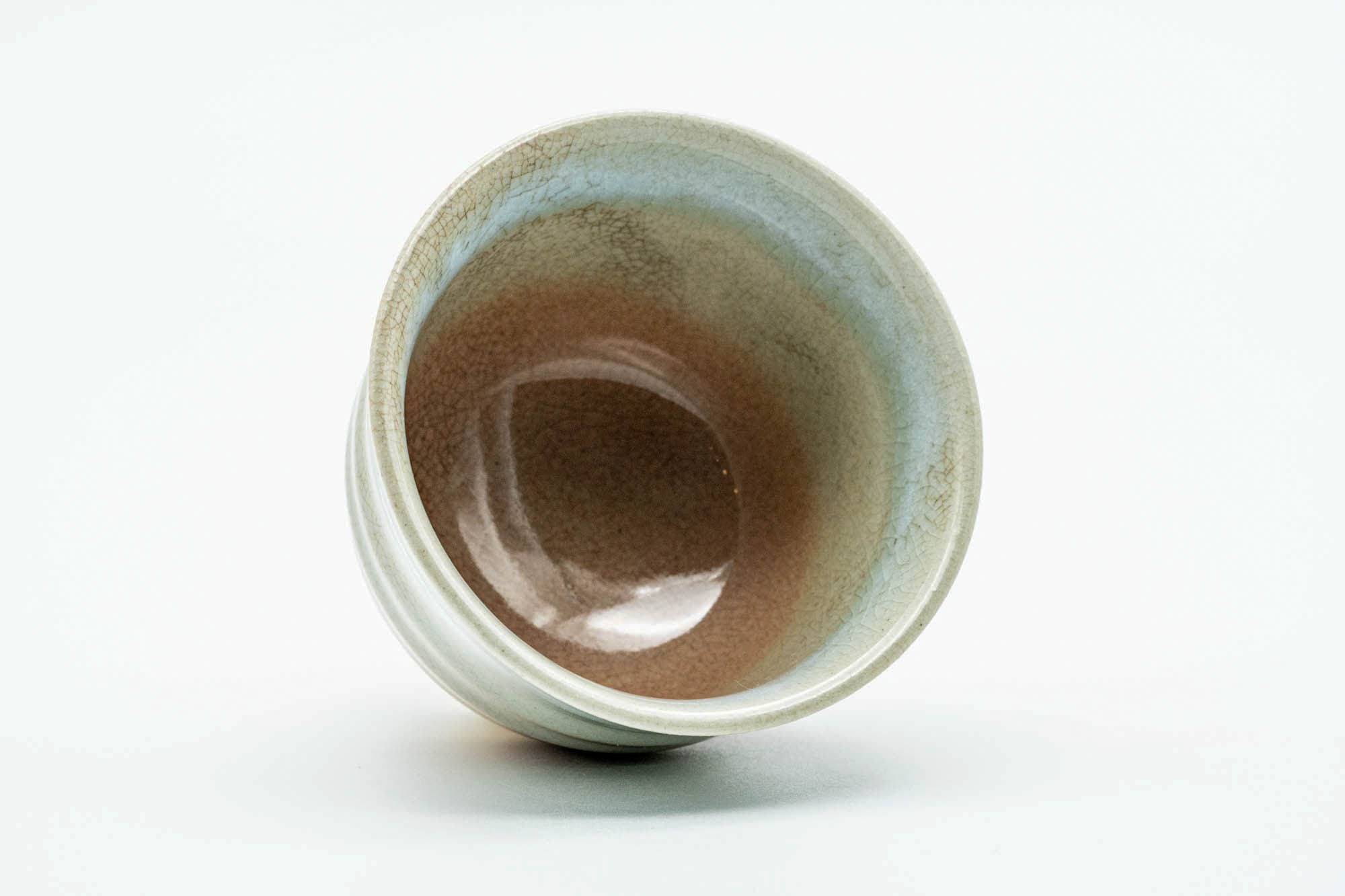 Japanese Teacup - Beige Pink White Weathered Hagi-yaki Yunomi - 90ml