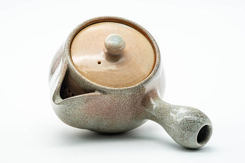 Japanese Kyusu - 天鵬山 Tsubaki Kiln - Beige Weathered Hagi-yaki Ceramic Filter Teapot - 300ml