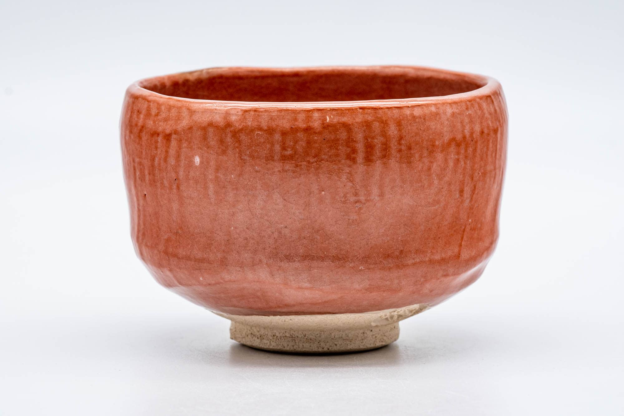 Japanese Matcha Bowl - 松楽窯 Shoraku Kiln - Landscape Red Aka-Raku Chawan - 300ml