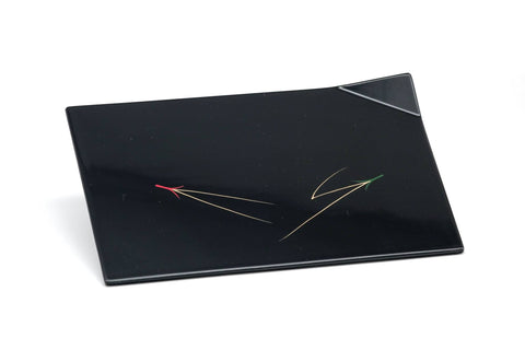 Japanese Meimeizara - Set of 3 Black Lacquer Sharing Plates