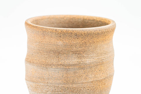 Japanese Teacup - Brown Spiraling Bizen-yaki Guinomi - 40ml