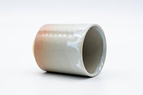 Japanese Teacup - 天鵬山 Tsubaki Kiln - Beige White Drip-Glazed Hagi-yaki Yunomi - 200ml