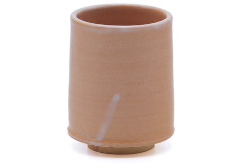 Tezumi — Japanese Teacup - Pink White Glazed Hagi-yaki Yunomi - 220ml — tipped to show the interior