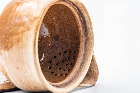 Japanese Houhin - 天鵬 Tsubaki Kiln - Beige Milky Hagi-yaki Handleless Teapot - 160ml